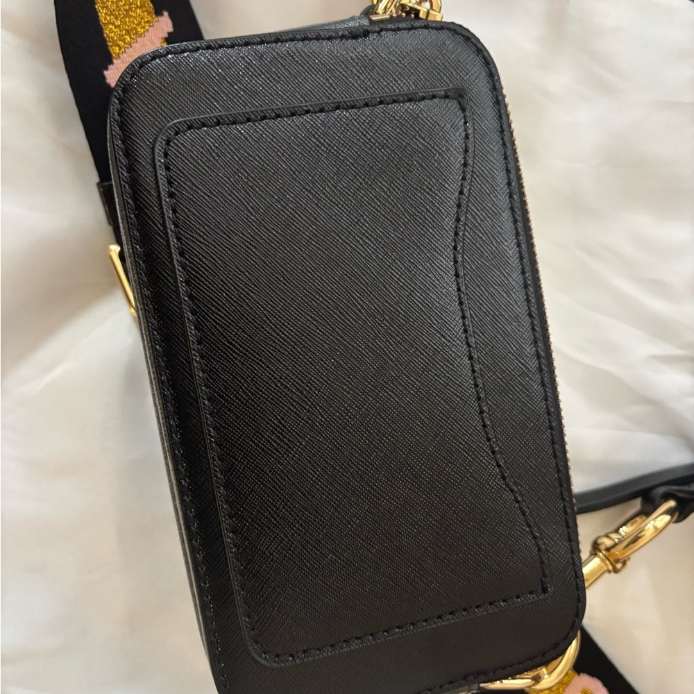 Black Crossbody Bag with Gold Accents - Picture 5 of 10